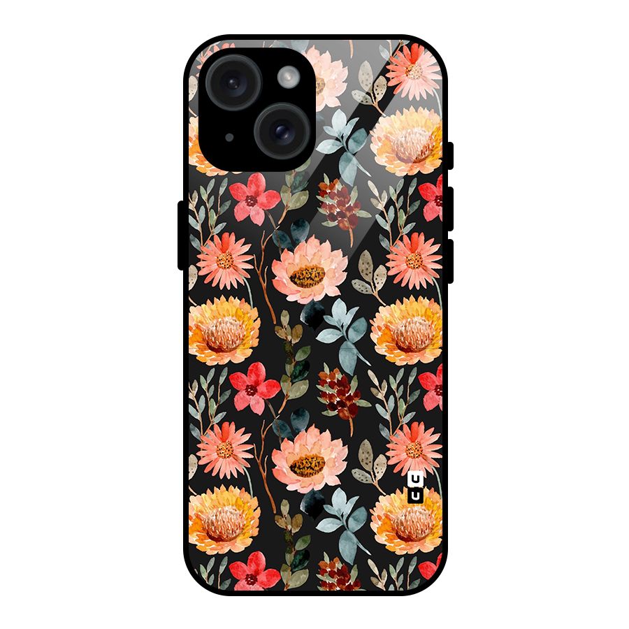 Florals Wonderful Pattern Glass Back Case for iPhone 15