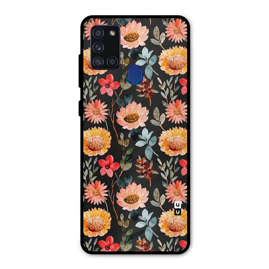 Florals Wonderful Pattern Metal Back Case for Galaxy A21s