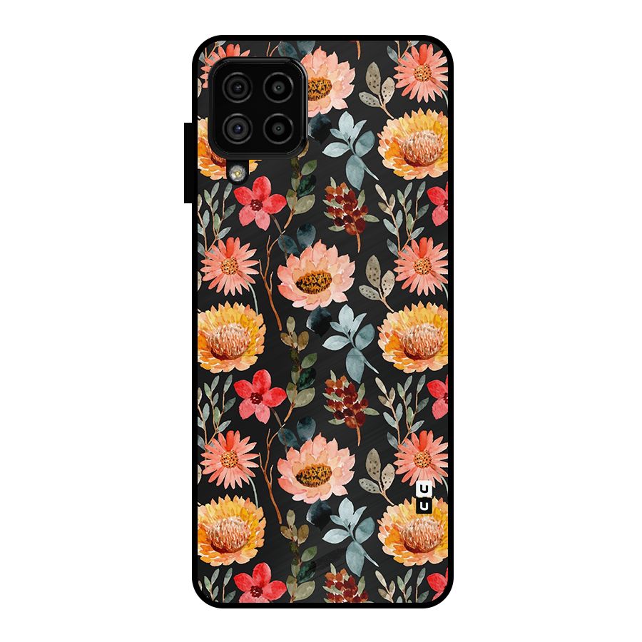 Florals Wonderful Pattern Metal Back Case for Galaxy A22 4G