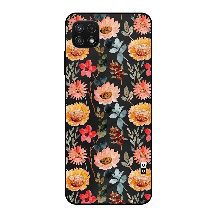 Florals Wonderful Pattern Metal Back Case for Galaxy A22 5G