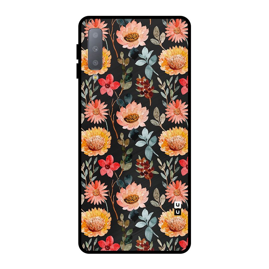 Florals Wonderful Pattern Metal Back Case for Galaxy A7 (2018)