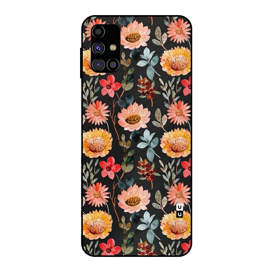 Florals Wonderful Pattern Metal Back Case for Galaxy M31s