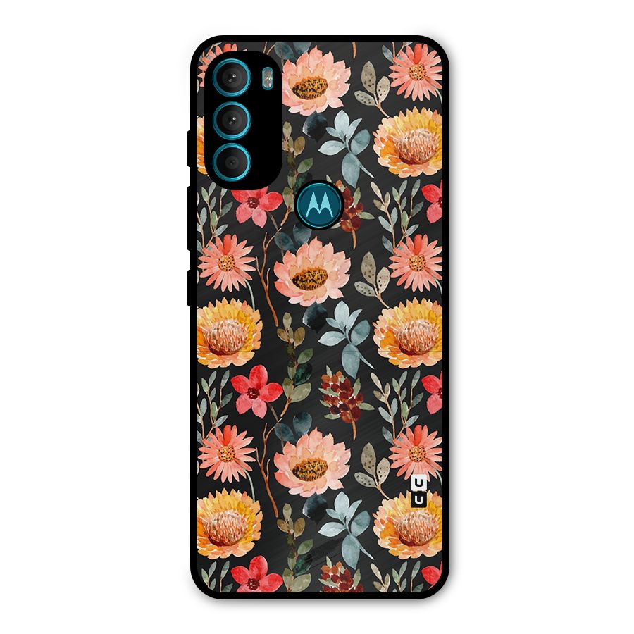 Florals Wonderful Pattern Metal Back Case for Moto G71 5G