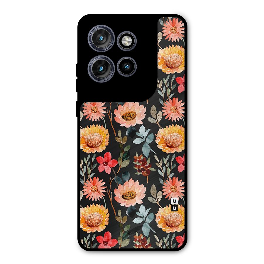Florals Wonderful Pattern Metal Back Case for Motorola Edge 50 Neo