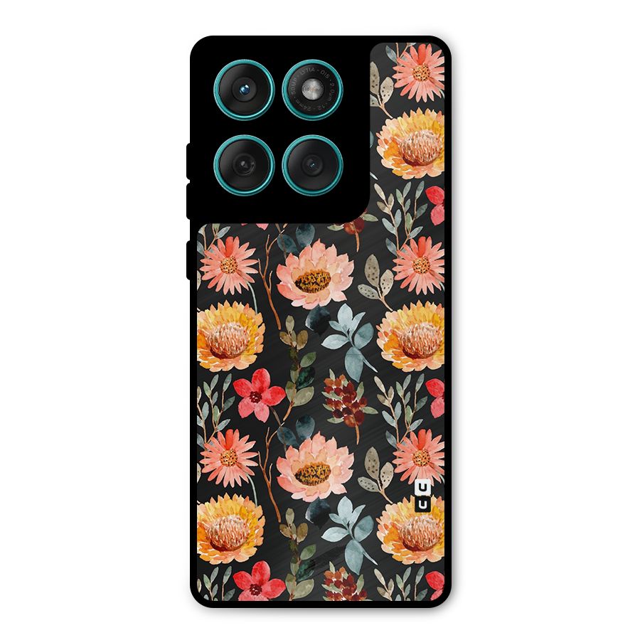 Florals Wonderful Pattern Metal Back Case for Motorola Edge 60 Fusion