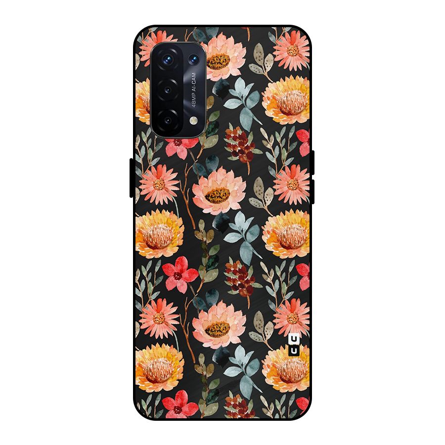 Florals Wonderful Pattern Metal Back Case for Oppo A74 5G