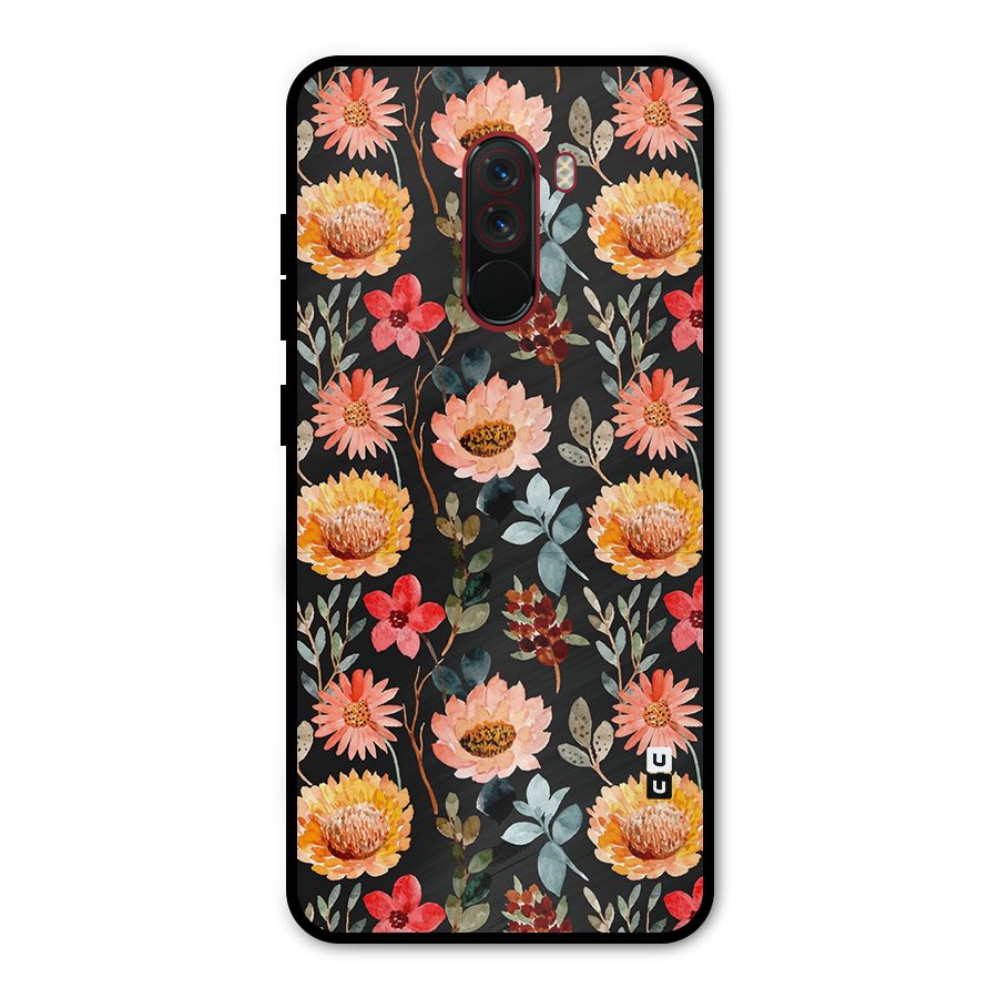 Florals Wonderful Pattern Metal Back Case for Poco F1