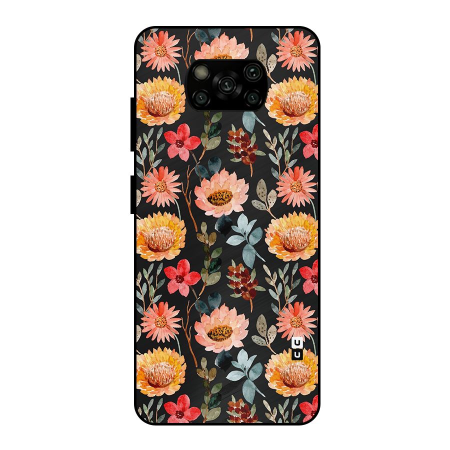 Florals Wonderful Pattern Metal Back Case for Poco X3