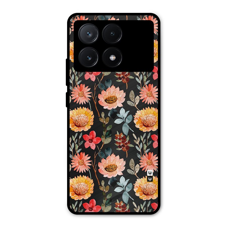 Florals Wonderful Pattern Metal Back Case for Poco X6 Pro