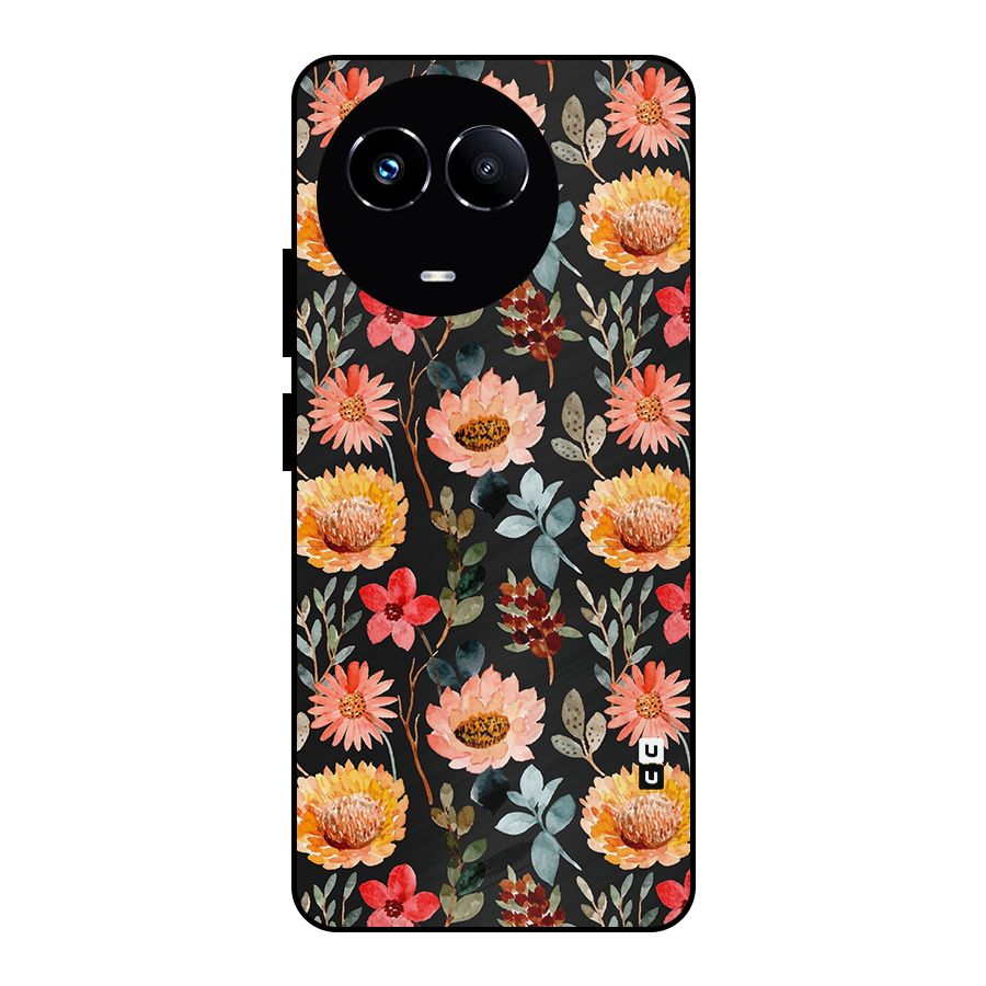 Florals Wonderful Pattern Metal Back Case for Realme Narzo 60X