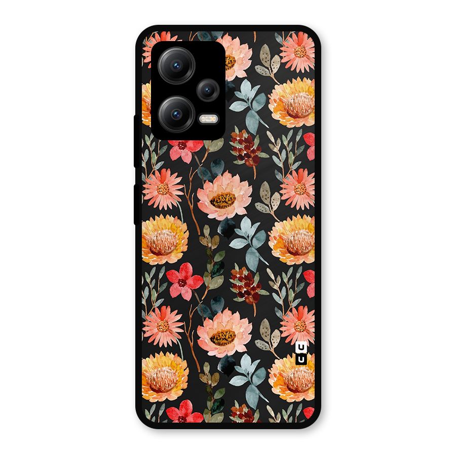 Florals Wonderful Pattern Metal Back Case for Redmi Note 12 5G