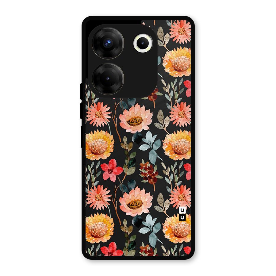 Florals Wonderful Pattern Metal Back Case for Tecno Camon 20
