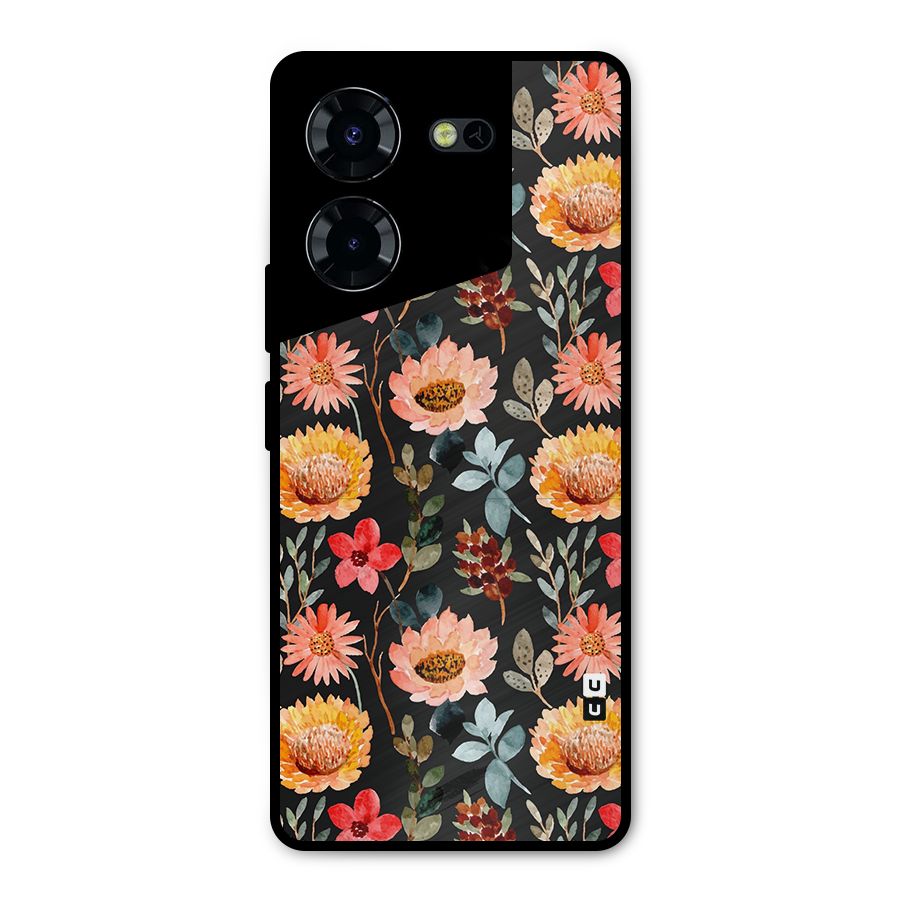 Florals Wonderful Pattern Metal Back Case for Tecno Pova 5 Pro 5G