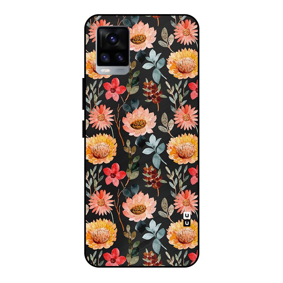 Florals Wonderful Pattern Metal Back Case for Vivo V20 2021