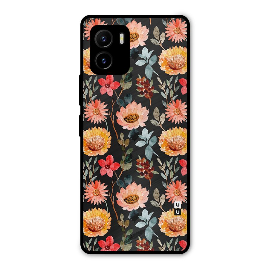 Florals Wonderful Pattern Metal Back Case for Vivo Y15s