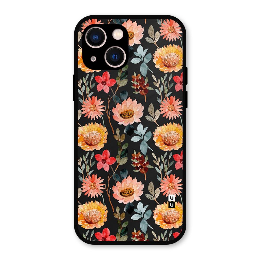 Florals Wonderful Pattern Metal Back Case for iPhone 13