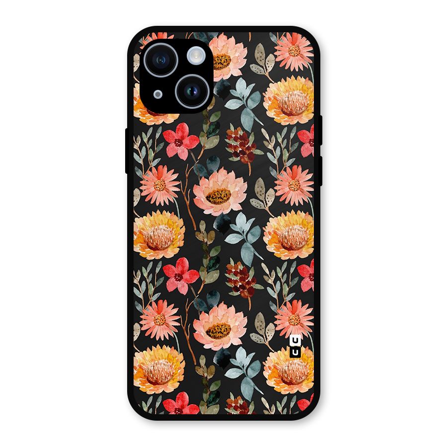 Florals Wonderful Pattern Metal Back Case for iPhone 14