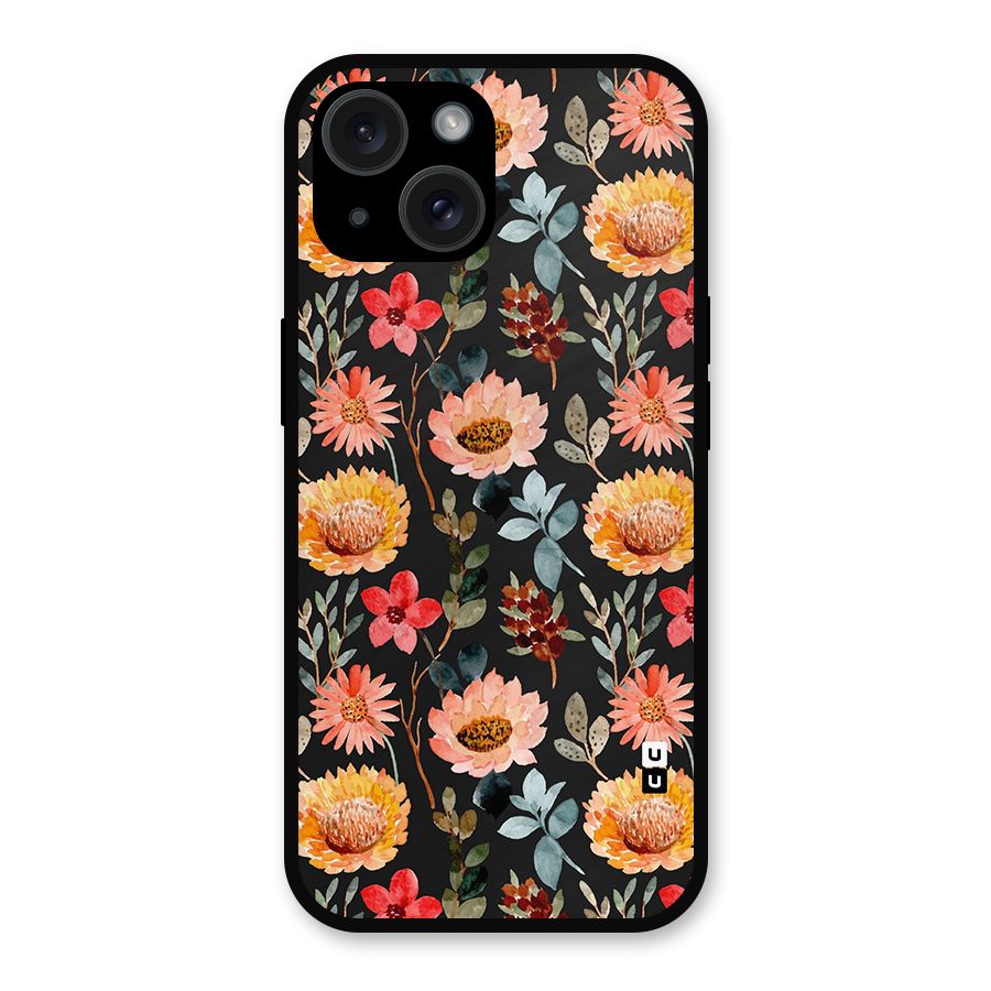 Florals Wonderful Pattern Metal Back Case for iPhone 15