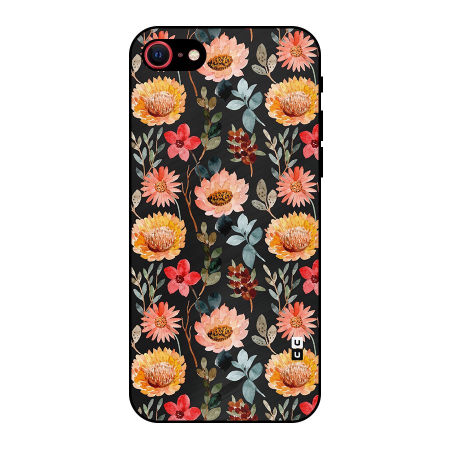 Florals Wonderful Pattern Metal Back Case for iPhone SE 2020