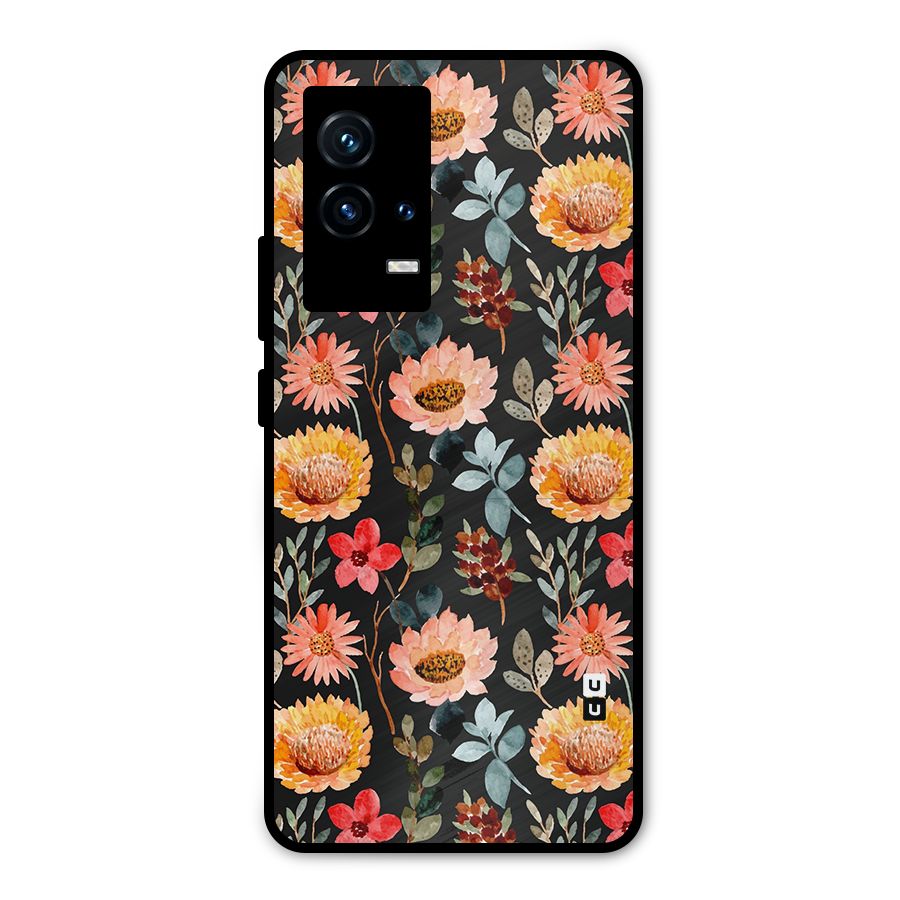 Florals Wonderful Pattern Metal Back Case for iQOO 9 5G