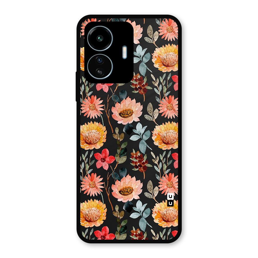 Florals Wonderful Pattern Metal Back Case for vivo iQOO Z6 Lite 5G