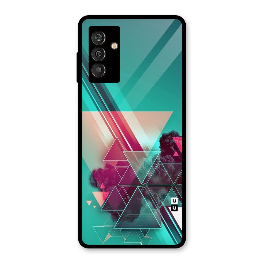 Floroscent Abstract Glass Back Case for Galaxy M13