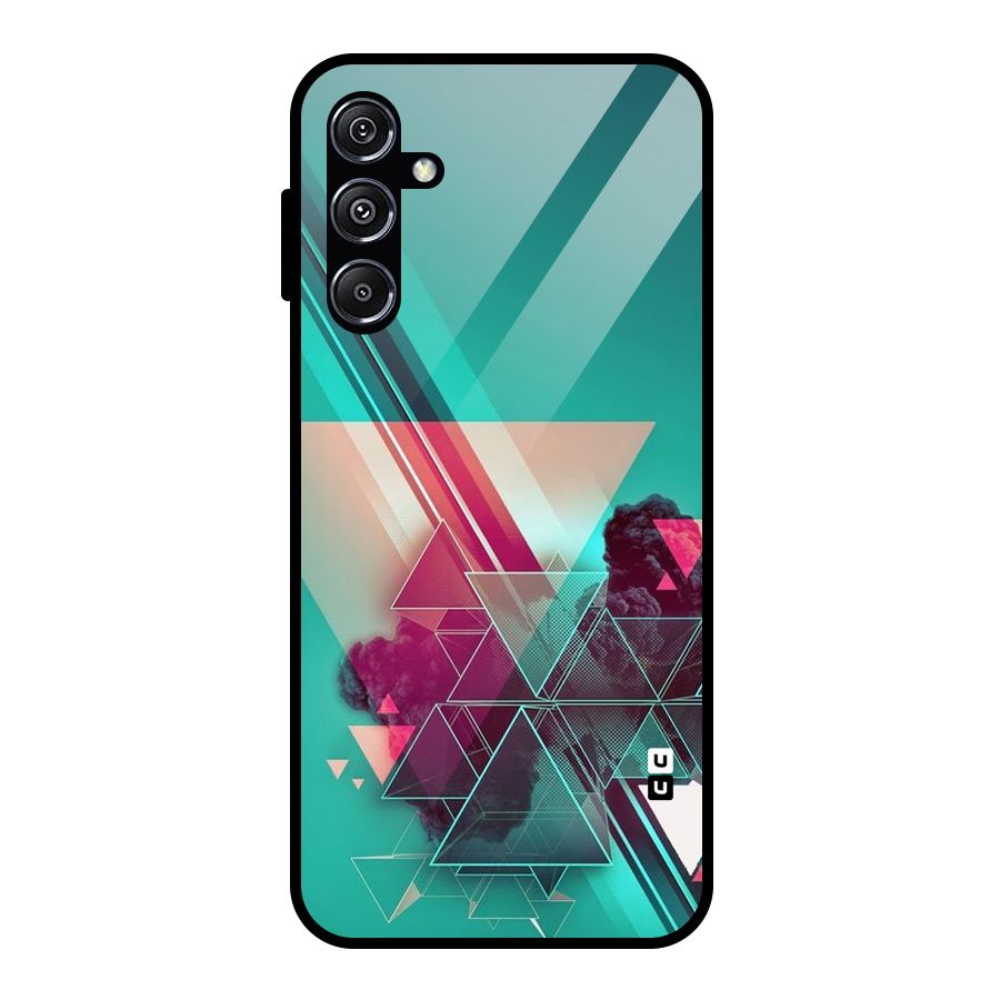 Floroscent Abstract Glass Back Case for Galaxy M34 5G