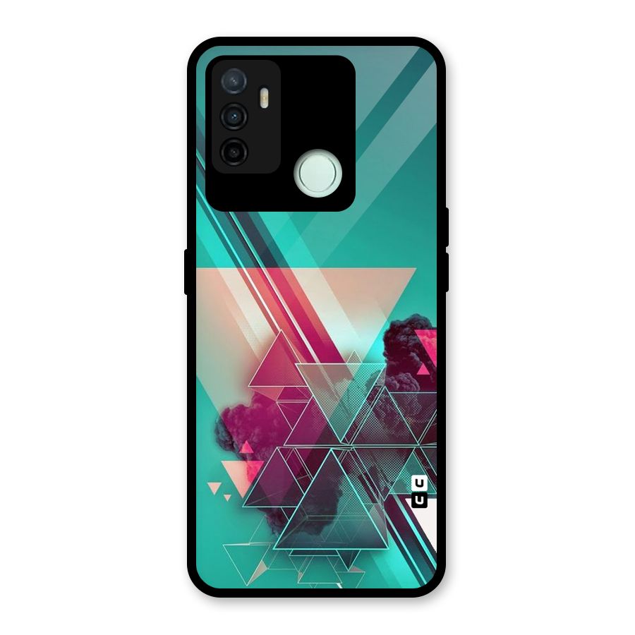 Floroscent Abstract Glass Back Case for Oppo A53
