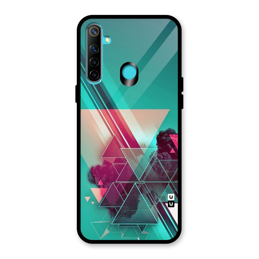 Floroscent Abstract Glass Back Case for Realme 5