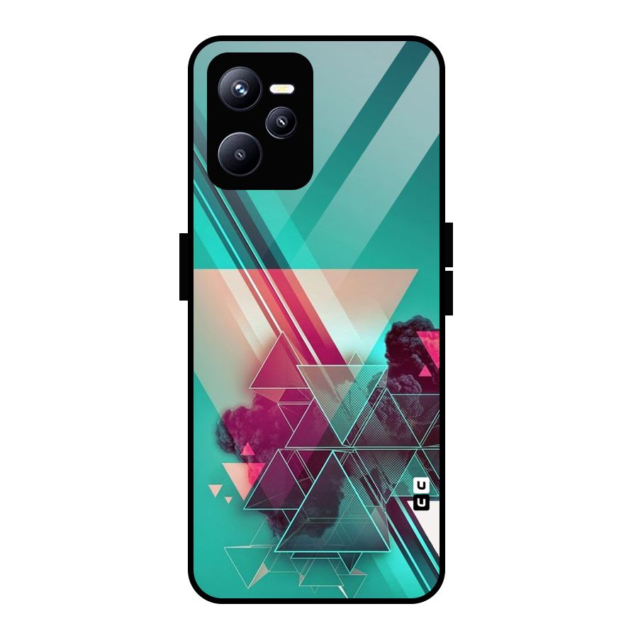 Floroscent Abstract Glass Back Case for Realme C35
