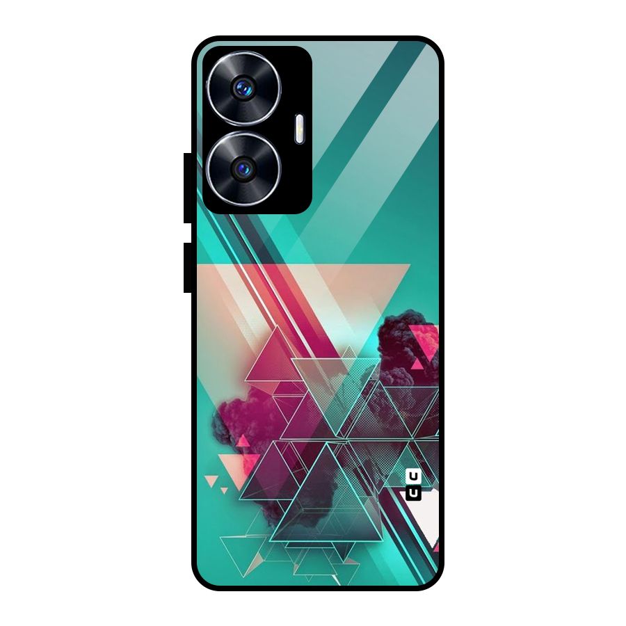 Floroscent Abstract Glass Back Case for Realme Narzo N55