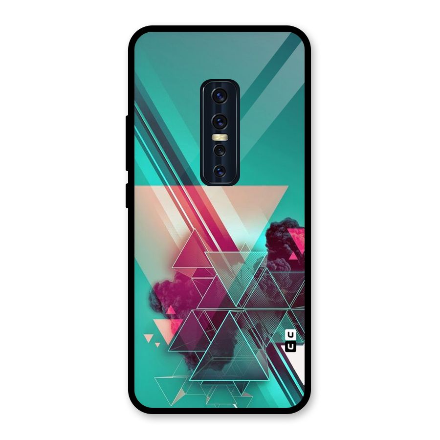 Floroscent Abstract Glass Back Case for Vivo V17 Pro