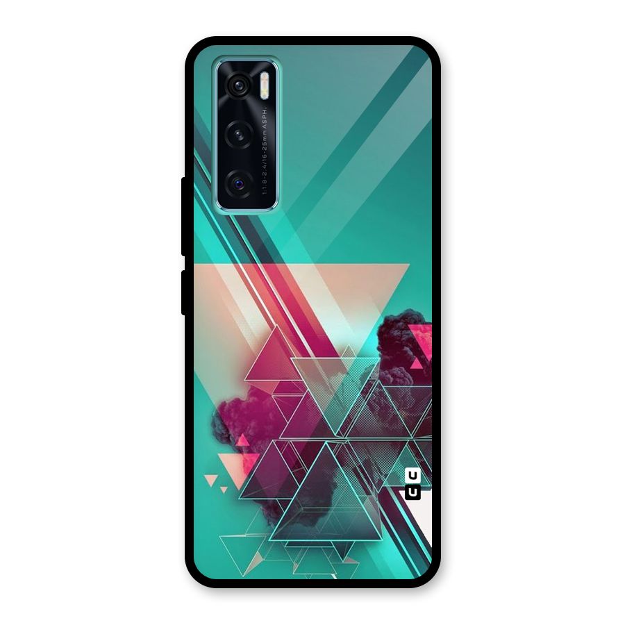 Floroscent Abstract Glass Back Case for Vivo V20 SE