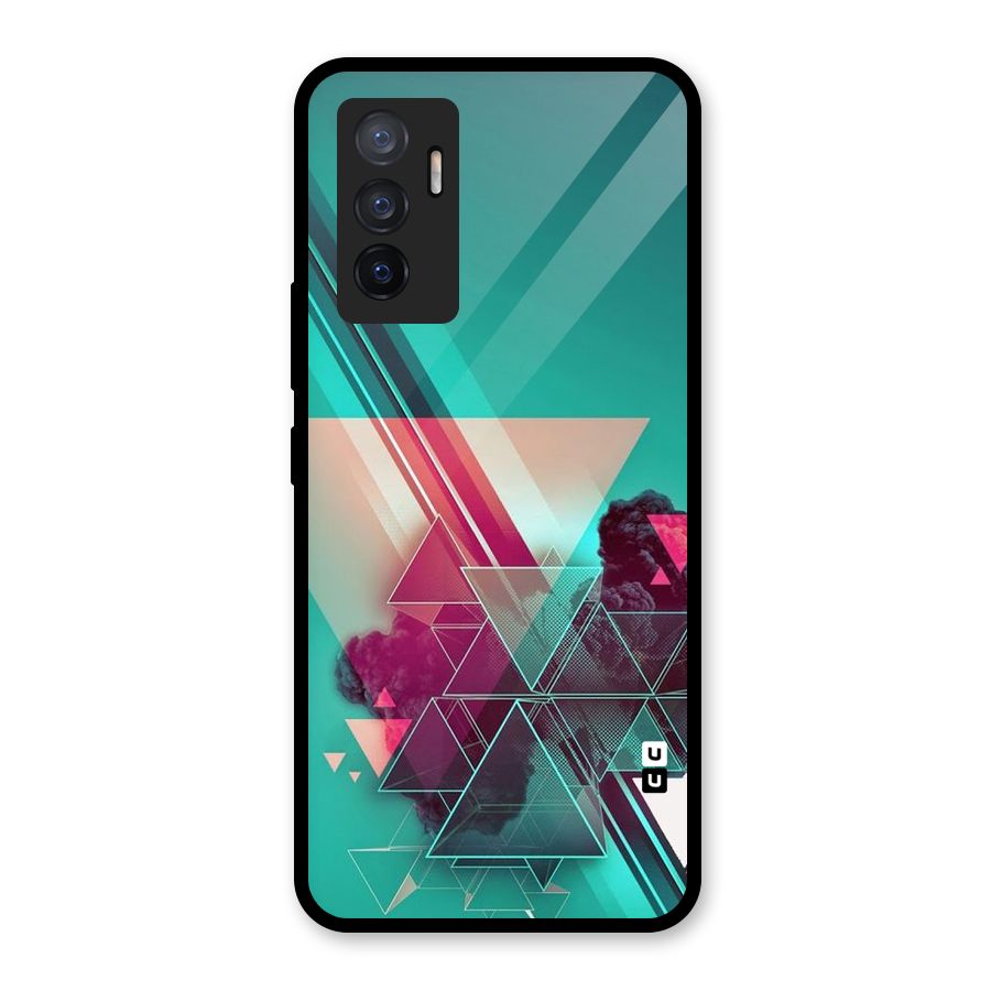 Floroscent Abstract Glass Back Case for Vivo V23e