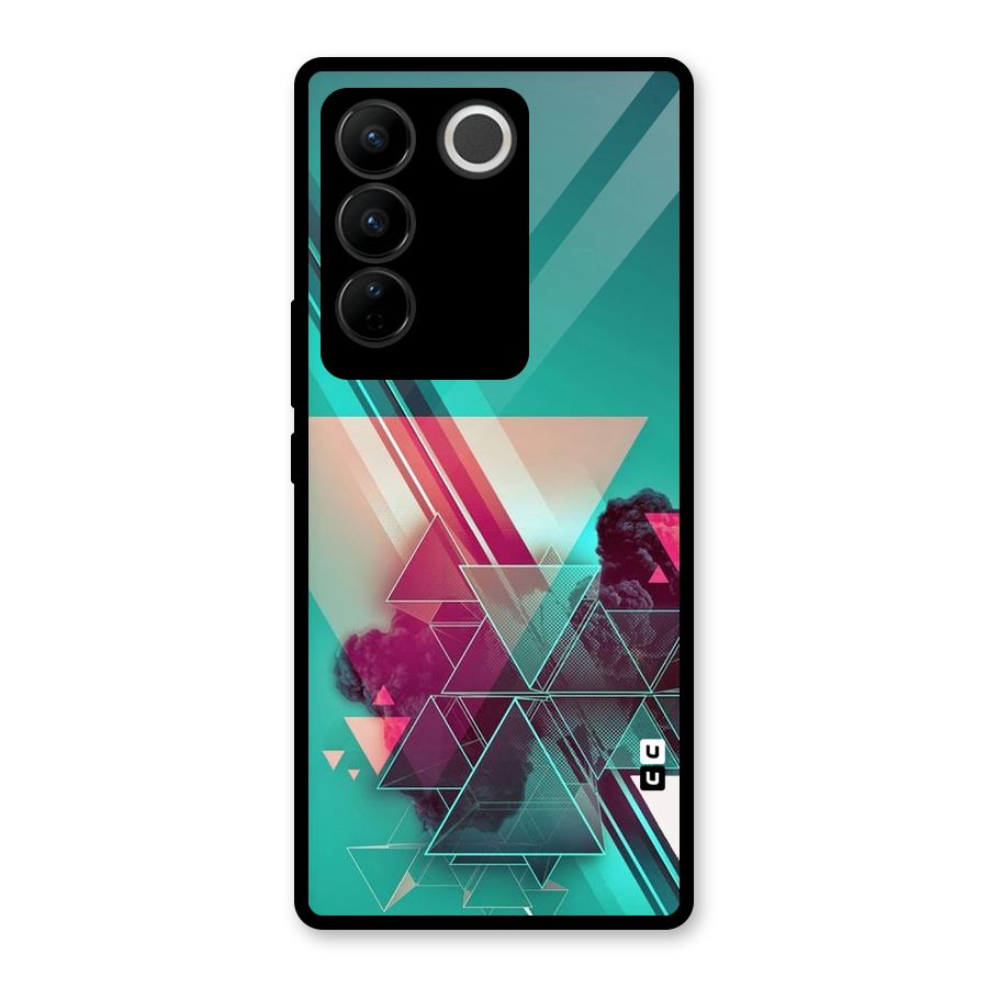 Floroscent Abstract Glass Back Case for Vivo V27