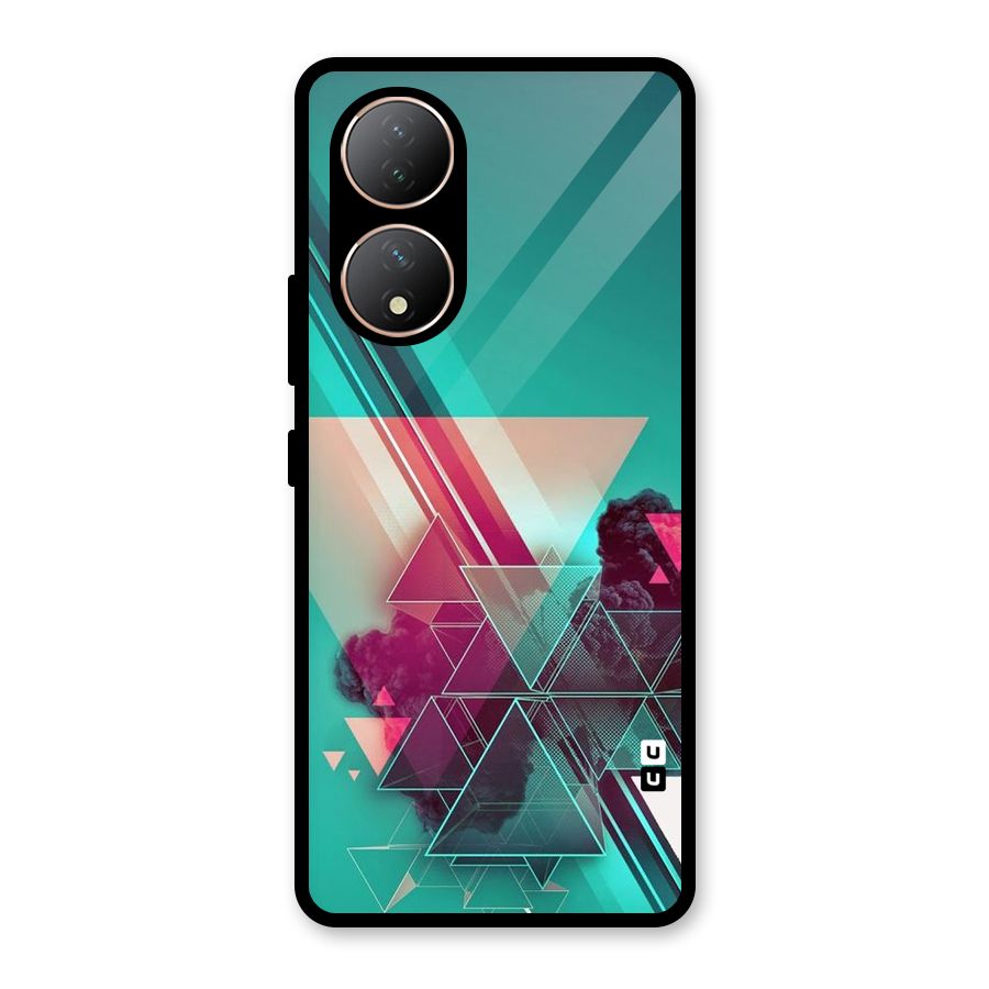 Floroscent Abstract Glass Back Case for Vivo Y100A