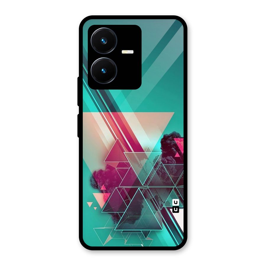 Floroscent Abstract Glass Back Case for Vivo Y22s