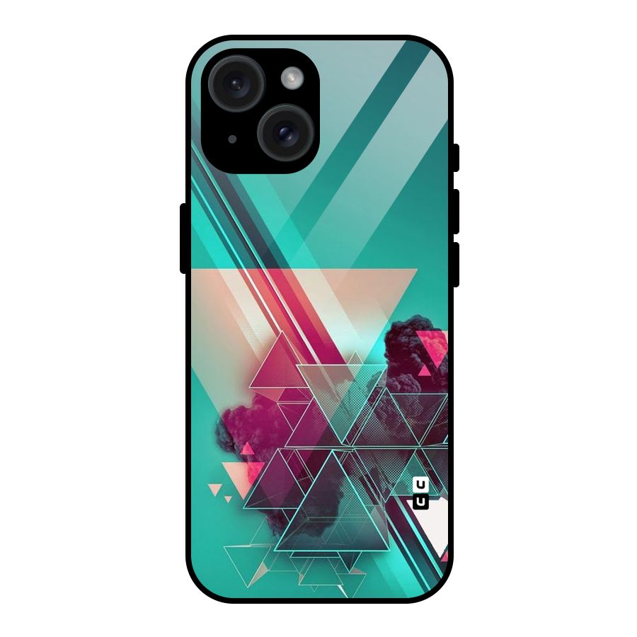 Floroscent Abstract Glass Back Case for iPhone 15