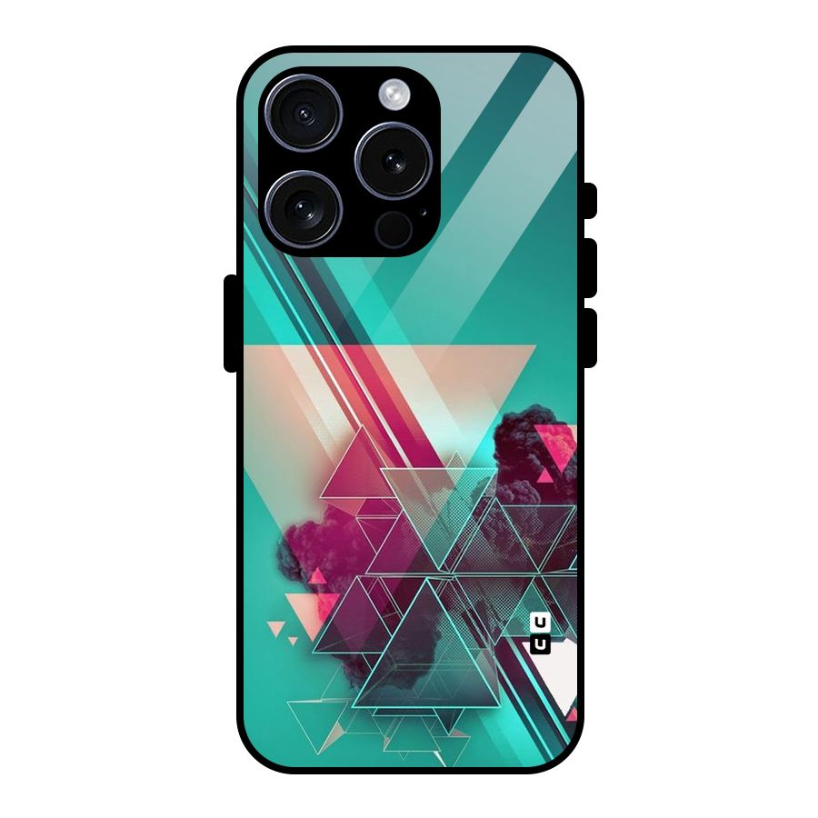 Floroscent Abstract Glass Back Case for iPhone 15 Pro