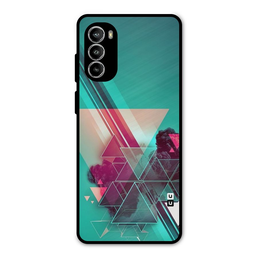 Floroscent Abstract Metal Back Case for Moto G52