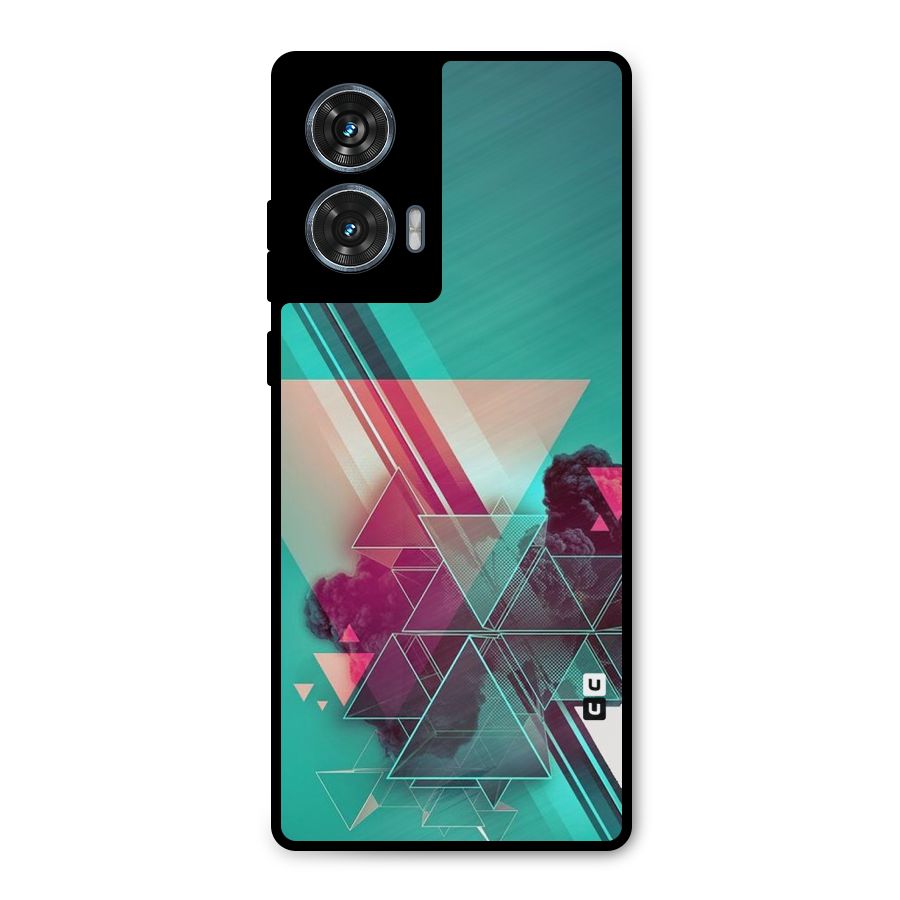 Floroscent Abstract Metal Back Case for Motorola Edge 50 Fusion