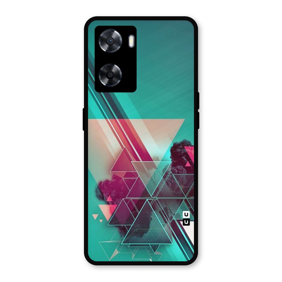 Floroscent Abstract Metal Back Case for Oppo A57 2022