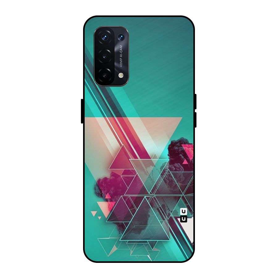 Floroscent Abstract Metal Back Case for Oppo A74 5G