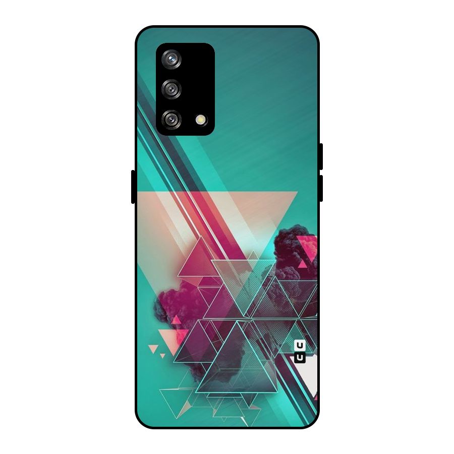Floroscent Abstract Metal Back Case for Oppo F19s