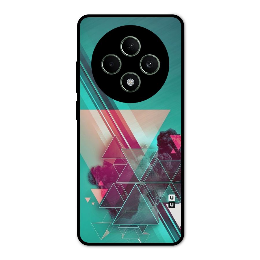Floroscent Abstract Metal Back Case for Oppo F27