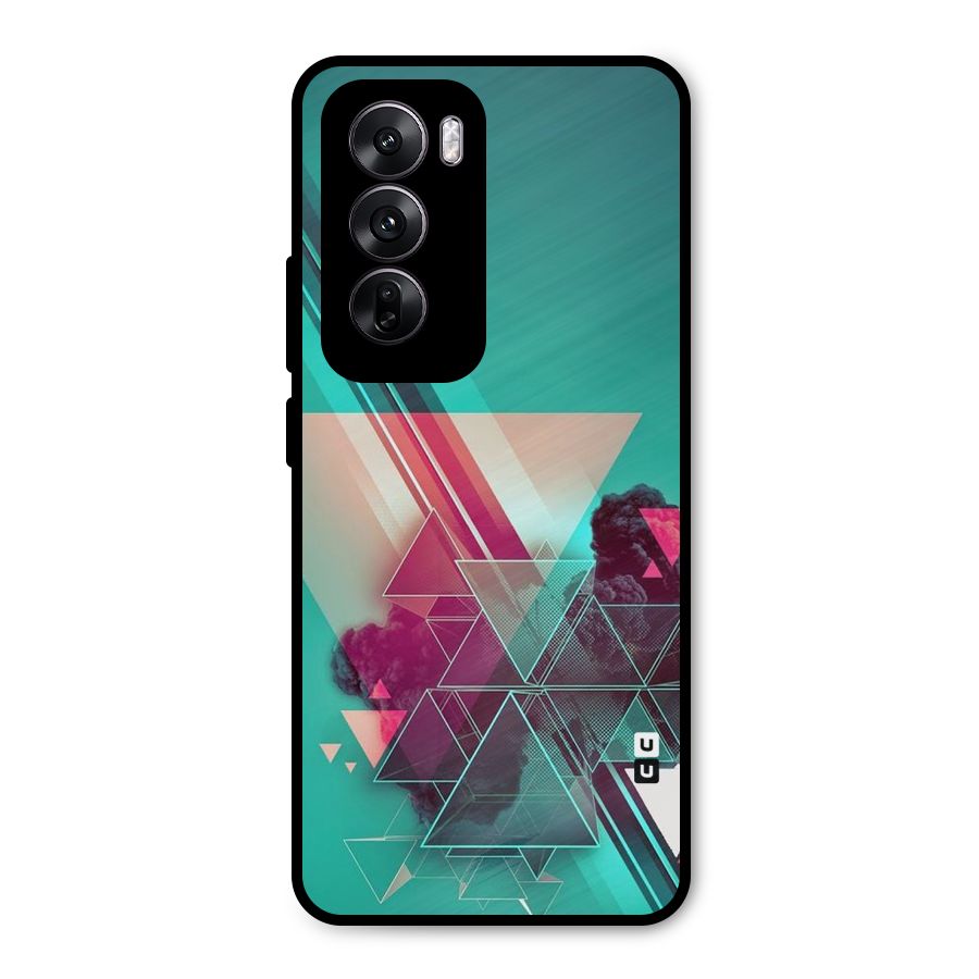 Floroscent Abstract Metal Back Case for Oppo Reno12