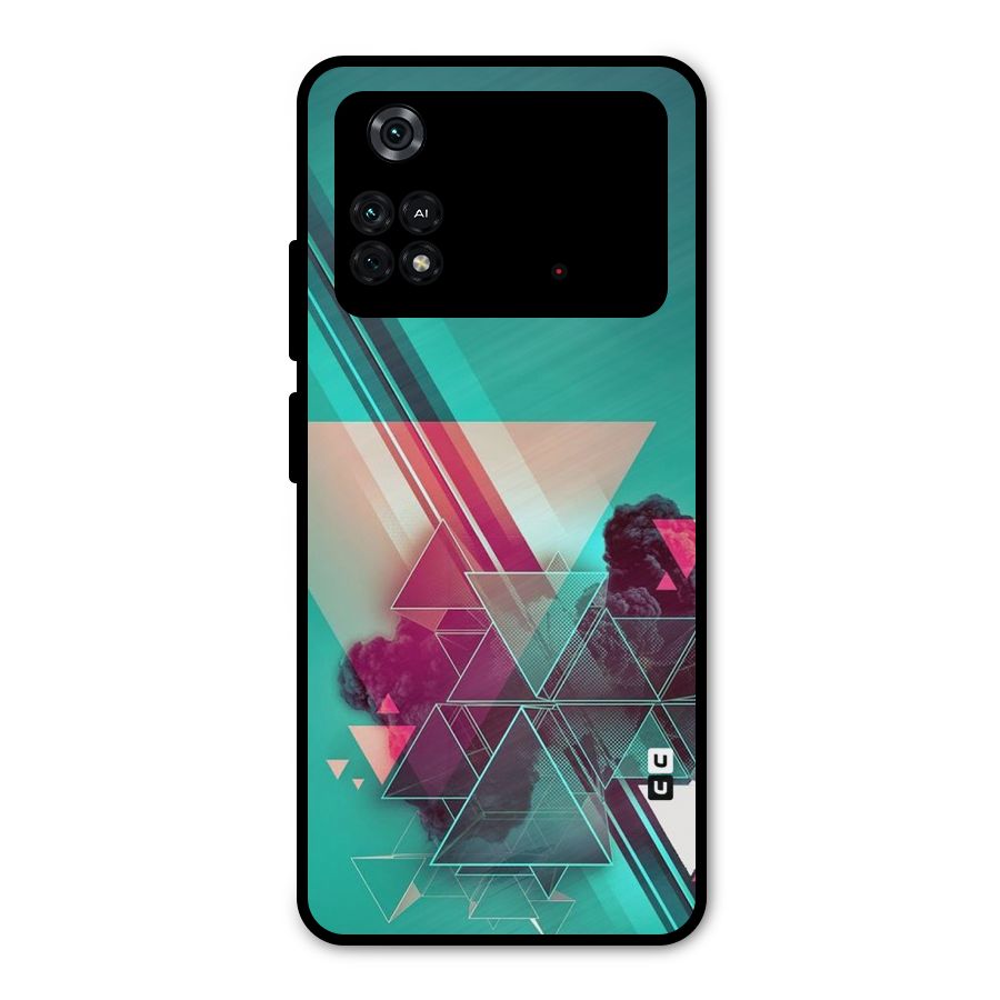Floroscent Abstract Metal Back Case for Poco M4 Pro 4G