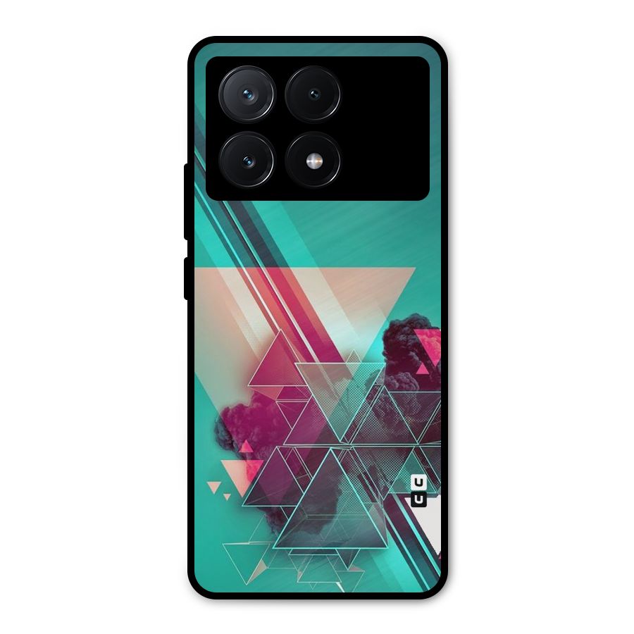 Floroscent Abstract Metal Back Case for Poco X6 Pro