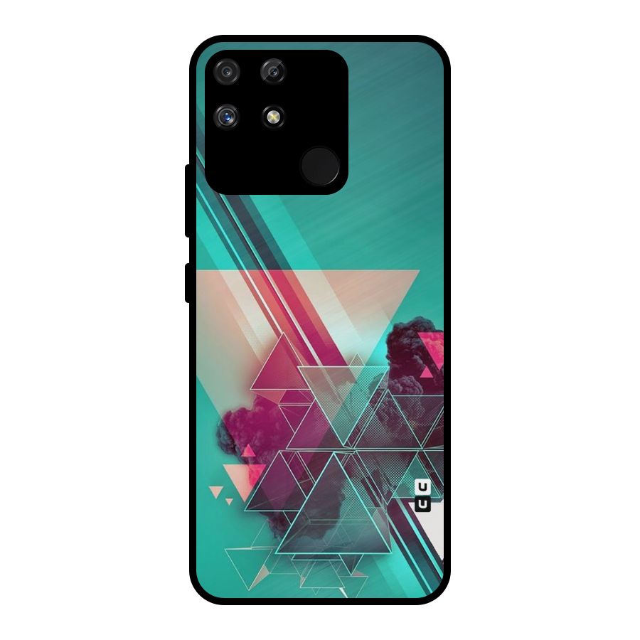 Floroscent Abstract Metal Back Case for Realme Narzo 50A