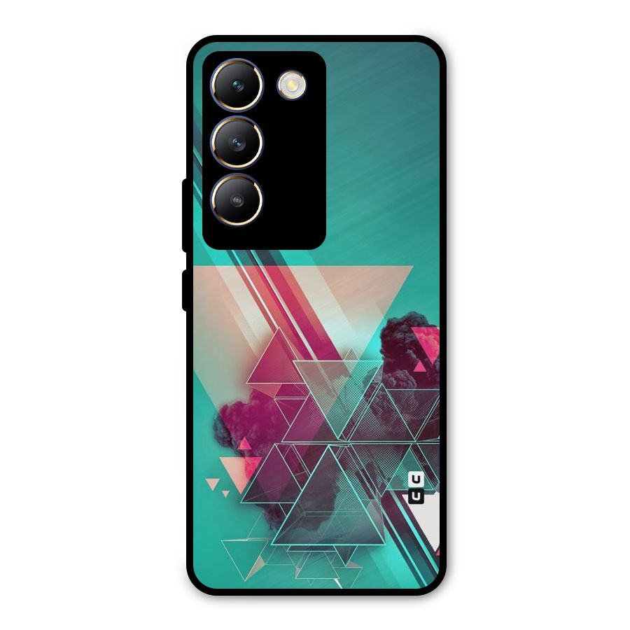 Floroscent Abstract Metal Back Case for Vivo T3 5G